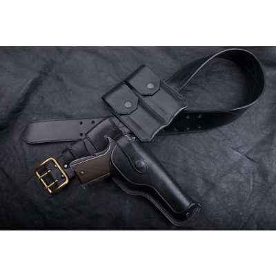 Black Leather Drop Leg Holster