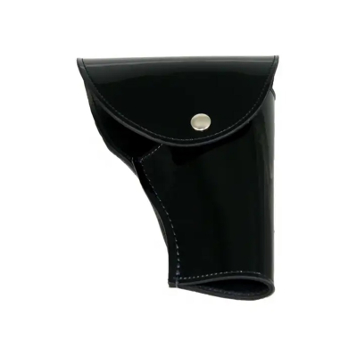 Black Leather Duty Flap Holster With Sam Browne Hooks