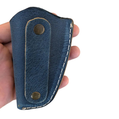 Blue Leather OWB Clip Holster