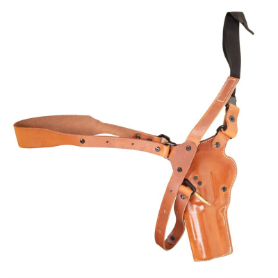 Brown Leather Chest Holster For Large Frame Revolver