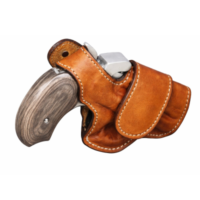 Brown Leather Driving Holster With Thumb Break – front angle view – smooth premium leather crossdraw holster