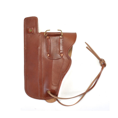 Brown Leather Military Flap Holster With Utility Sheath