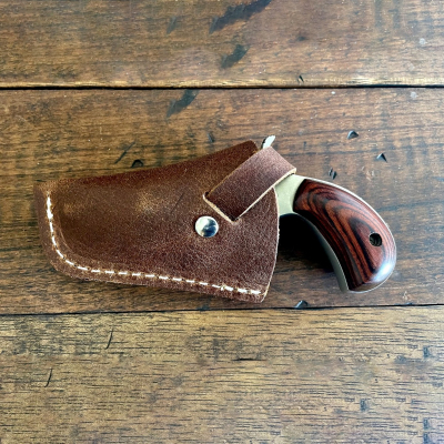 Brown Leather Pocket Revolver Snap Holster
