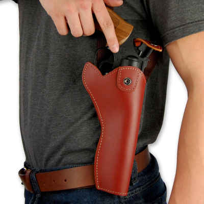Brown Leather Vertical Revolver Shoulder Holster