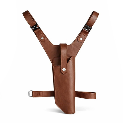 Brown Leather Yoke Drop Leg Handcrafted Holster