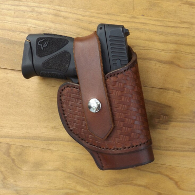 Brown Tooled Leather Thumb Break Holster