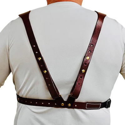 Brown Leather Chest Holster Harness System