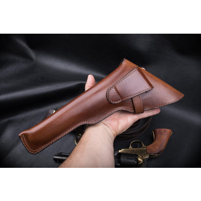Brown Leather Flap Revolver Holster