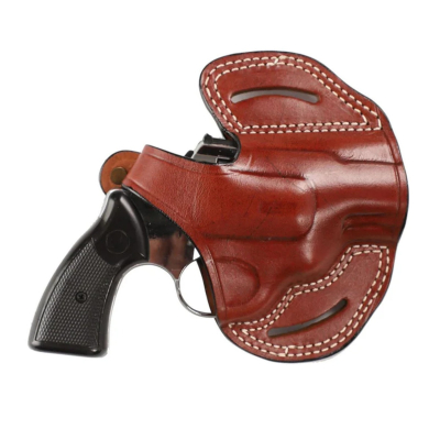 Brown Leather Short Barrel OWB Revolver Holster