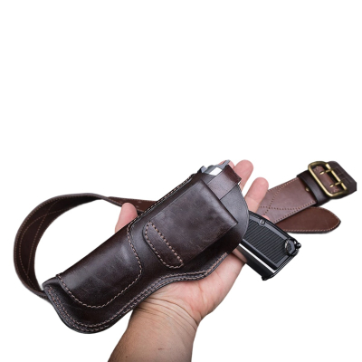 Vintage Brown Leather OWB Belt Holster