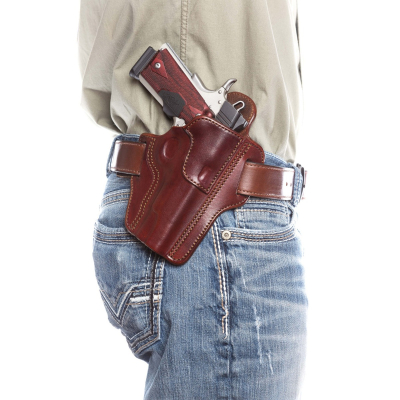 Burgundy Leather OWB Pancake Holster