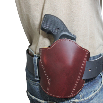 Burgundy Leather Pancake Belt Slide Holster