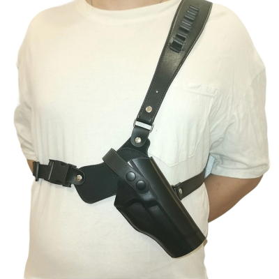 Black Leather Chest Carry Holster