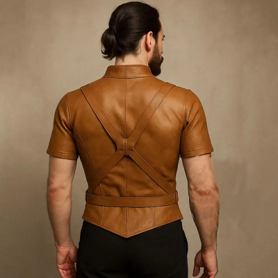 Brown Leather Renaissance Doublet
