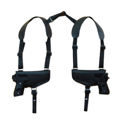 Black Nylon Dual Pistol Horizontal Shoulder Holster