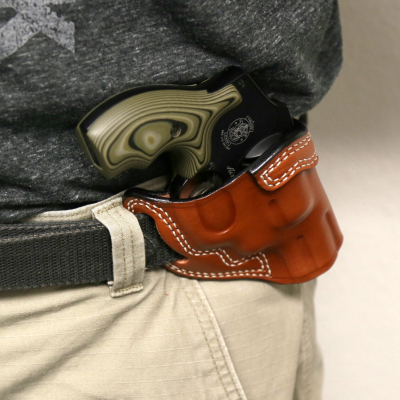 Cross Draw OWB Leather Revolver Holster