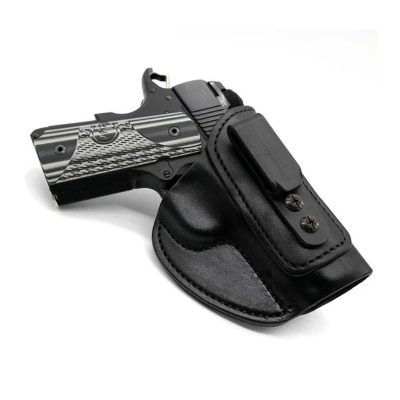 Black IWB Leather Holster – Steel Clip