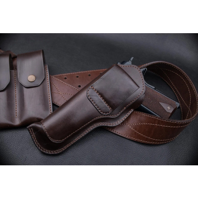 Dark Brown Leather Belt Holster