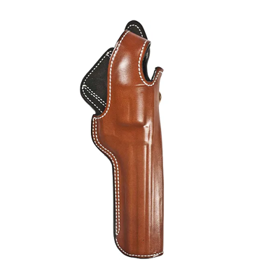 Dual Angle Leather Hunter Holster – tan leather belt holster – dual slot field carry design for large revolvers