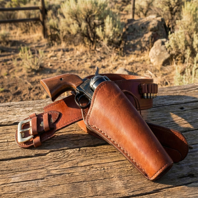Fast Draw Western Holster Belt With Bullet Loops