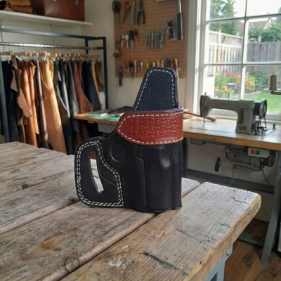 Black & Brown Colt 1911 Leather OWB Holster