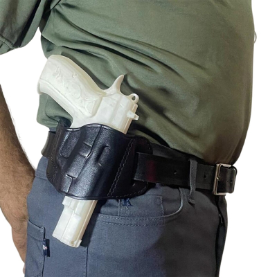 Leather OWB Holster, Split Loop Pancake Design