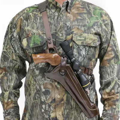 Havana Brown Leather Chest Holster With Harness