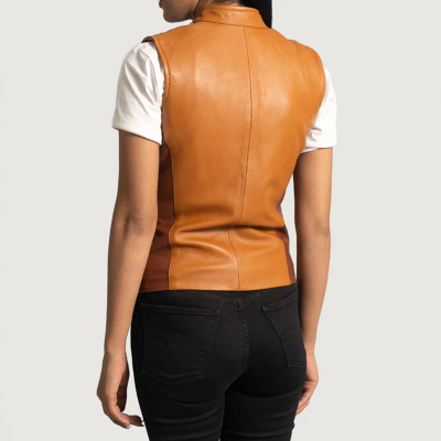 Westina Tan Leather Vest