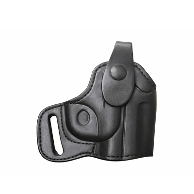 Leather Backup Thumb Snap Holster black leather compact pistol holster