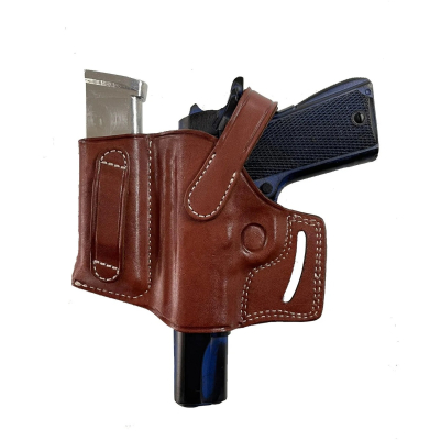 Leather OWB Combo Holster with Magazine Pouch for Colt 1911
