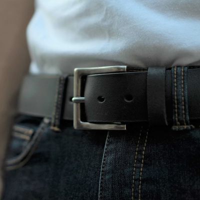 Classic Black Handcrafted Leather Belt