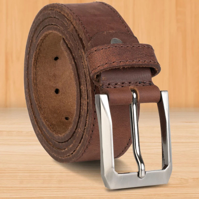 Men’s Genuine Brown Leather Belt