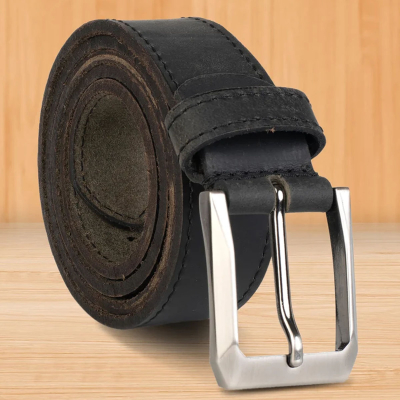 Men’s Genuine Black Leather Belt