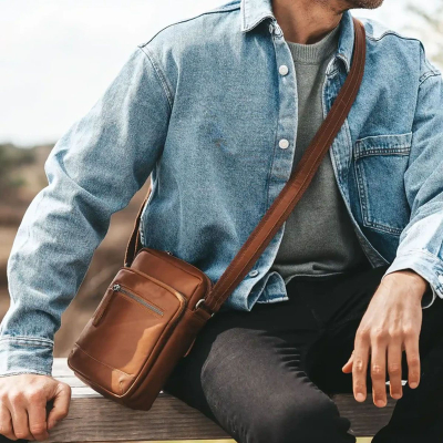 Cognac Birmingham Brown Leather Shoulder Bag