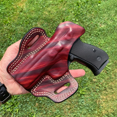 Mahogany Woodgrain Leather OWB Holster