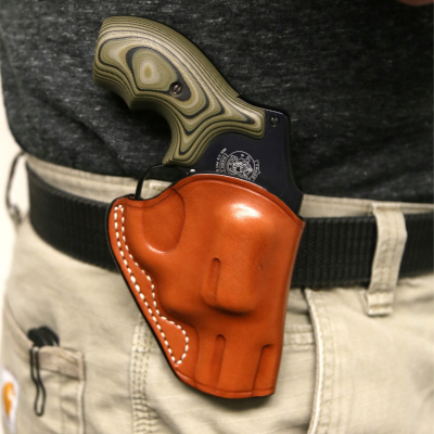 Minimalist OWB Leather Holster For Smith Wesson 442 J Frame