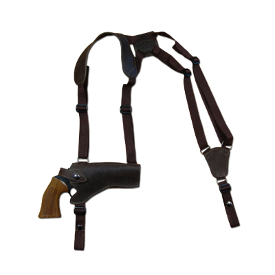 Brown Leather Horizontal Shoulder Holster for Revolvers – Webbing Harness