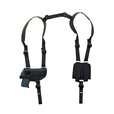 Black Nylon Horizontal Shoulder Holster – Double Mag Pouch