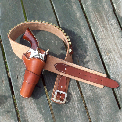Reddog Leather “The Duke” Cowboy Action Gunfighter Rig – John Wayne Style Holster & Cartridge Belt