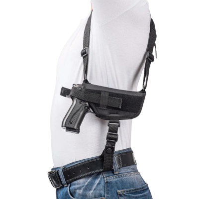 Black Nylon Horizontal Shoulder Holster – Mag Pouch