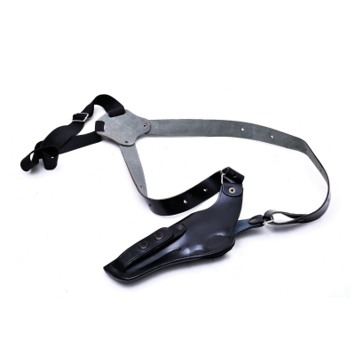 Black Leather Vertical Shoulder Holster for S&W 686 Series