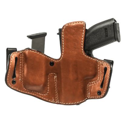 Brown Leather Dual Carry Holster With Mag Pouch