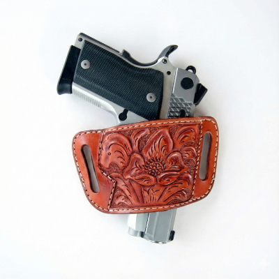 Ultra Compact Belt Slide Holster Hand Carved BH21