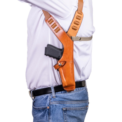 Leather Vertical Shoulder Holster With Dual Retention