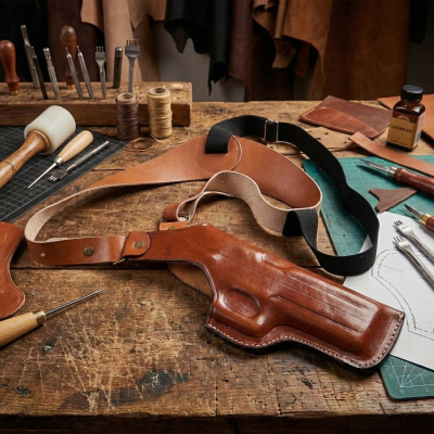 Brown Vertical Shoulder Holster – S&W 5906