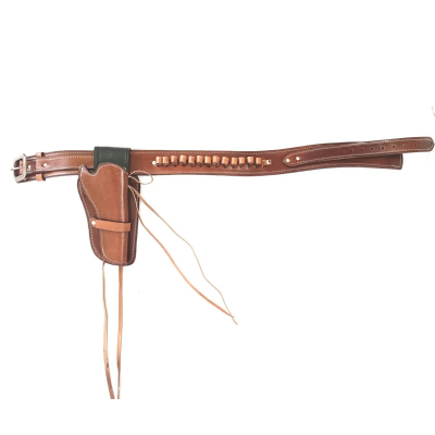 Vintage Western Revolver Holster Belt With Ammo Loops