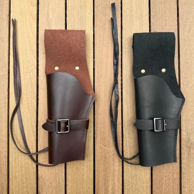 Western Leather Drop Leg Revolver Holster