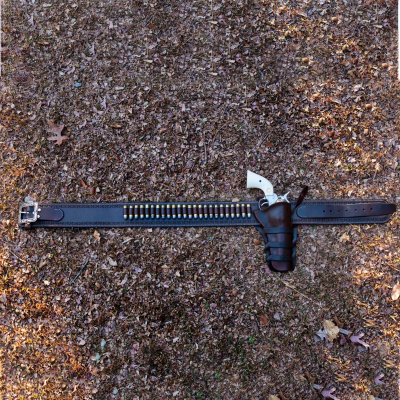 Mexican Loop Western Gunfighter Rig Holster and Cartridge Belt