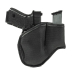 Black gecko grip IWB holster with mag carrier front view showing compact profile
