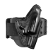 Black Leather BootLock Ankle Holster front view showing boot lace strap and molded holster body